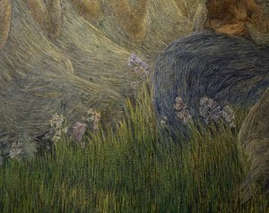 草花、詳細はThe Maternityより 作： Gaetano Previati