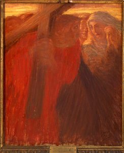 敬虔な女性たちの集い、十字架の礼拝 作： Gaetano Previati