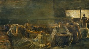 ガエタノ・プレヴィアーティ（1852-1920）の「アヘンを吸う人たち」。