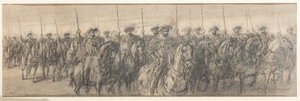 スペイン兵（紙に鉛筆） 作： Gaetano Previati