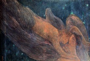ガエタノ・プレヴィアーティ（1852-1920）の「夜」、油彩 作： Gaetano Previati