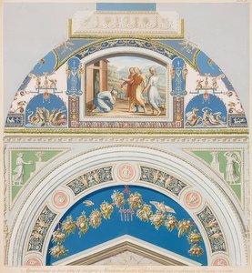 ベゼルとアーチ型のフィールド、アブラハムと3人の天使。 1774 作： Gaetano Savorelli