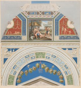 アダムとイブが働いているベゼルとアーチ型のフィールド。 1774 作： Gaetano Savorelli