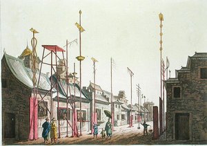 北京の万里の長城、1820年代〜30年代に出版されたジュリオ・フェラリオ著「Le Costume Ancien et Moderne」の挿絵（カラーエングレービング）。 作： Gaetano Zancon