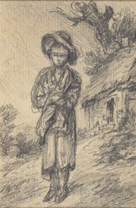 コテージのそばに立つ少年 作： Gainsborough Dupont