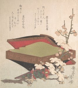 梅の花とケーキボックス、1819年。 作： Gakutei