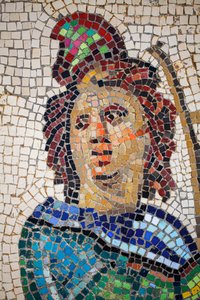 リラを弾くオルフェウスを描いたローマ時代のモザイク画 作： Gallo-Roman