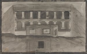 寺院の入り口、エローラ 作： Gangaram Chintaman Tambat