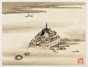 指画、全10枚の画帖より 作： 高七平