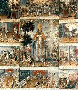 ミラまたはバリの聖ニコラスの生涯を描いた祭壇画 (270-345) 作： Gaspar Miguel de Berrio
