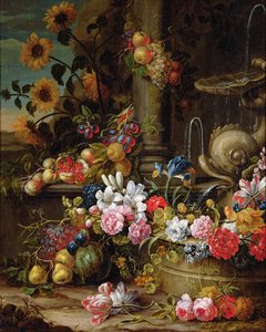 果物と花の静物 作： Gaspar Pieter II Verbruggen