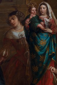 ハレの聖マルティン大聖堂に宝石を贈るスペインのイザベラ大公妃 作： Gaspar De Crayer