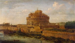 ローマのサンタンジェロ城、ガスパール・ファン・ウィッテル派の無名の画家、イタリア 作： Gaspar van Wittel
