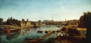 ガスパル・ファン・ウィッテル作「テベレ川の眺め」（1652年頃～1736年頃） 作： Gaspar van Wittel