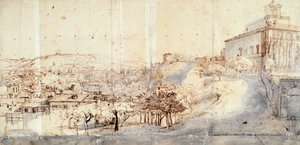 ガスパル・ヴァン・ウィッテル作「ローマのヴィラ・メディチ」（1652-1736年頃） 作： Gaspar van Wittel