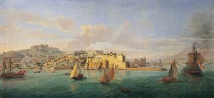 海から見たナポリの風景 作： Gaspar van Wittel