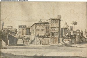 テヴェレ川の家々 作： Gaspar van Wittel