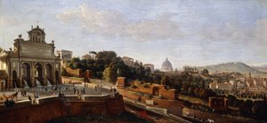 フォンタナデル「アクアパオラ、ローマ 作： Gaspar van Wittel