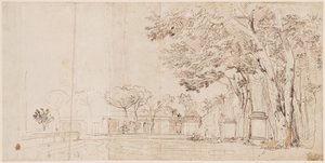 ヴィラ メディチの庭園 作： Gaspar van Wittel