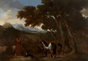 デュゲ - 動物に説教する仙人のいる風景、1637-1638年