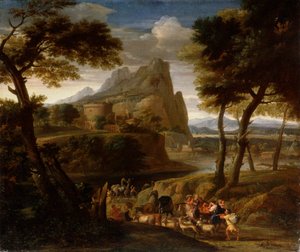 17世紀のキャラバンのある風景 作： Gaspard Dughet
