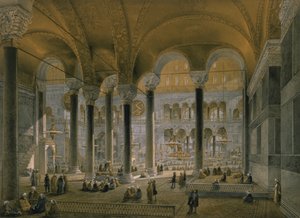 ハギアソフィア、プレート6：北の身廊、ルイスハゲ（1806-85）によって彫刻された1852