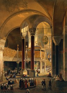 ハギアソフィア、プレート8：インペリアルギャラリーとボックス、ルイスハゲ（1806-85）によって彫刻された1852 作： Gaspard Fossati