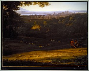 イタリアの牧歌的な風景、未定 作： Gaspard Poussin Dughet