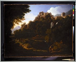 風景 - ローマ時代のカンパーニャの滝 作： Gaspard Poussin Dughet