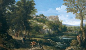 ファウヌスとニンフが踊る風景 1667-1668年 ガスパール・デュゲ（1615-1675）作 作： Gaspard Poussin Dughet