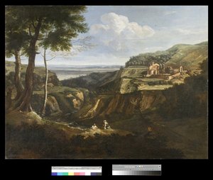 1670-75年、フラスカティ近くのカマルドリ修道院の眺め 作： Gaspard Poussin Dughet