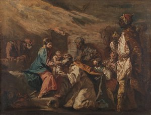 魔術師の崇拝 作： Gasparo Diziani (attributed to)
