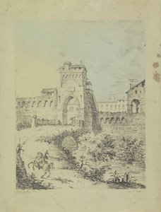 城壁のある風景 作： Gasparo Galliari