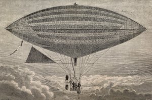 プロペラ付きの電気気球、ガストン (18473-1899) とアルバート ティサンディエ (1839-1906) によるプロトタイプ、パリ、フランス、L