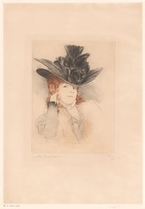 帽子をかぶった見知らぬ女性の肖像 作： Gaston Darbour