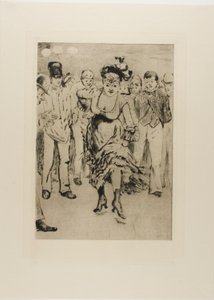アソモワールの皿（見物人の輪の中で踊る女性） 作： Gaston La Touche