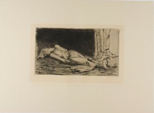 アソモワールの皿（床に横たわる女性） 作： Gaston La Touche
