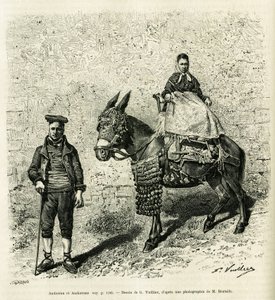 アンドラとアンドラ。エドワード・シャルトン（1807-1890）監督の『le tour du monde 1888』に掲載されたガストン・ヴイリエの『Le val d