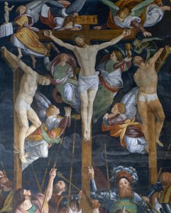 磔刑、ガウデンツィオ・フェラーリ（1475-1546）のフレスコ画の細部、イタリア、ピエモンテ州、ヴェルチェッリのサン・クリストフォロ教会 作： Gaudenzio Ferrari