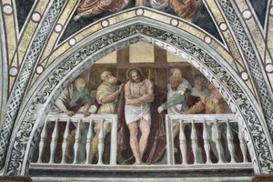 ガウデンツィオ・フェラーリのフレスコ画「エッチェ・ホモ」（1475年頃～1546年） 1542年 ミラノ、サンタ・マリア・デレ・グラツィエ聖堂 イタリア 作： Gaudenzio Ferrari