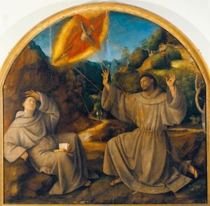 イタリア、ヴァラッロ、「聖痕を受ける聖フランチェスコ」の絵