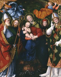 マドンナ、子供と聖人、1516（パネル） 作： Gaudenzio Ferrari
