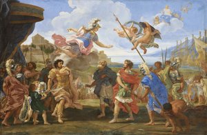 アガメムノンとアキレスの間の口論、約。 1695年。 作： Gaulli