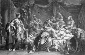 アンドロマケ、ヘクトルの死を嘆き悲しむ、ドメニコクーネゴ作、1764年 作： Gavin Hamilton