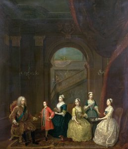 トーマス・ウェントワース（1672-1739）ストラフォード伯爵とその家族、1732年頃