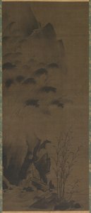 雨の中の竹、風の中の竹、1500 年代初頭。 作： Genga