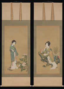延吉と蘭、楊貴妃と牡丹、1785年。 作： Genki