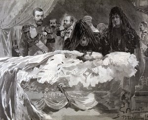 皇帝アレクサンドル 3 世の死、1894 年 11 月。 作： Gennaro Amato