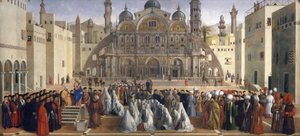 エジプトのアレキサンドリアで説教する聖マルコ 作： Gentile and Giovanni Bellini