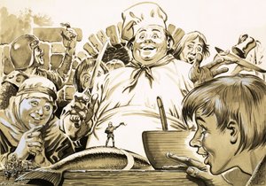 グリム兄弟作「トム・サム」の挿絵 作： ジェフ・カンピオン